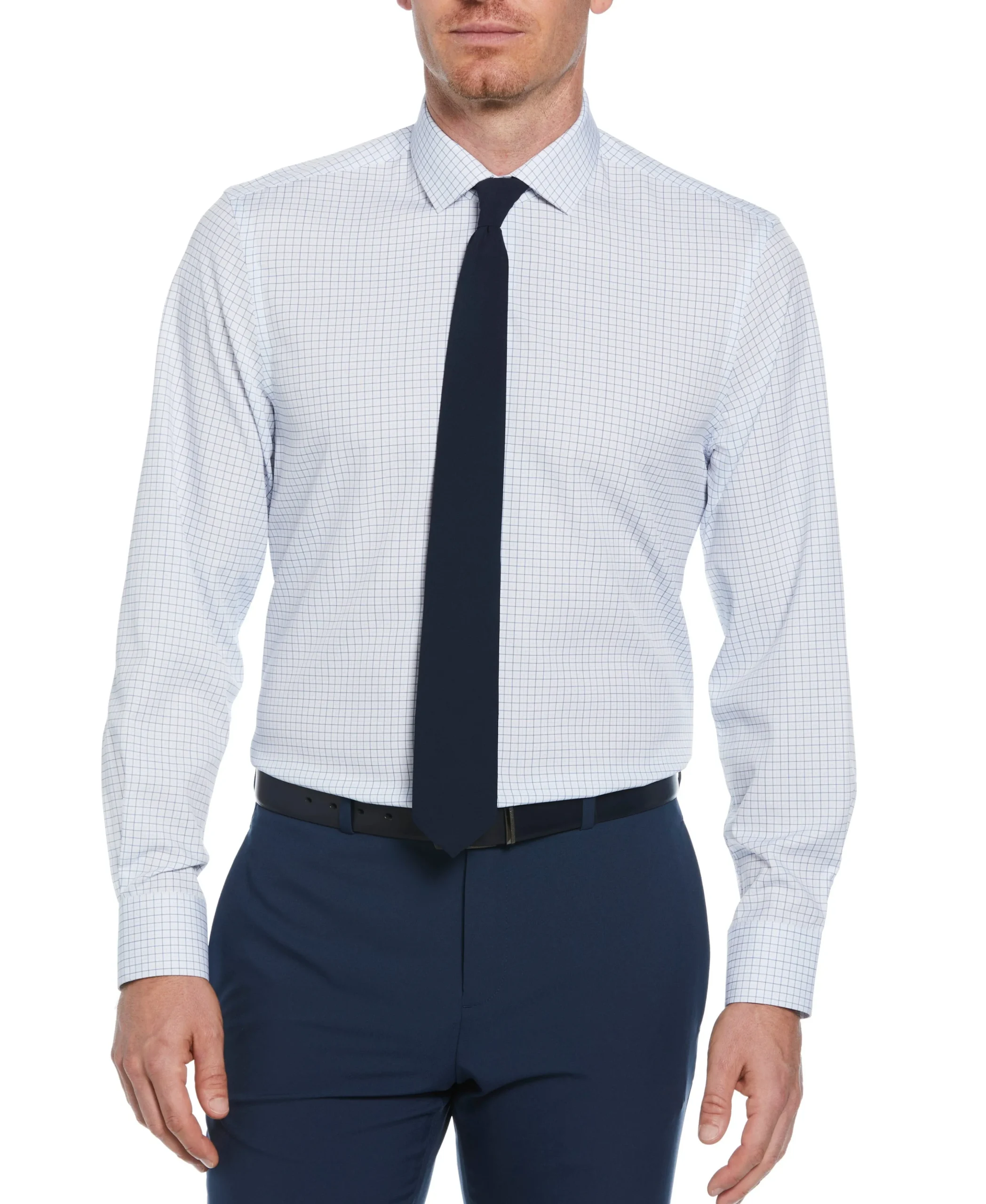 Slim Fit Button-Down Check Dress Shirt