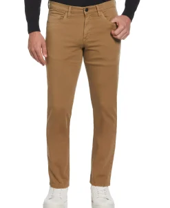 Slim Fit Dyed Solid Twill Five Pocket Pant