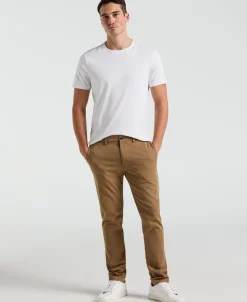 Slim Fit Dyed Solid Twill Chino Pant