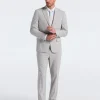 Slim Fit Gray Seersucker Stripe Suit