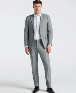 Slim Fit Gray Solid Linen Blend Suit