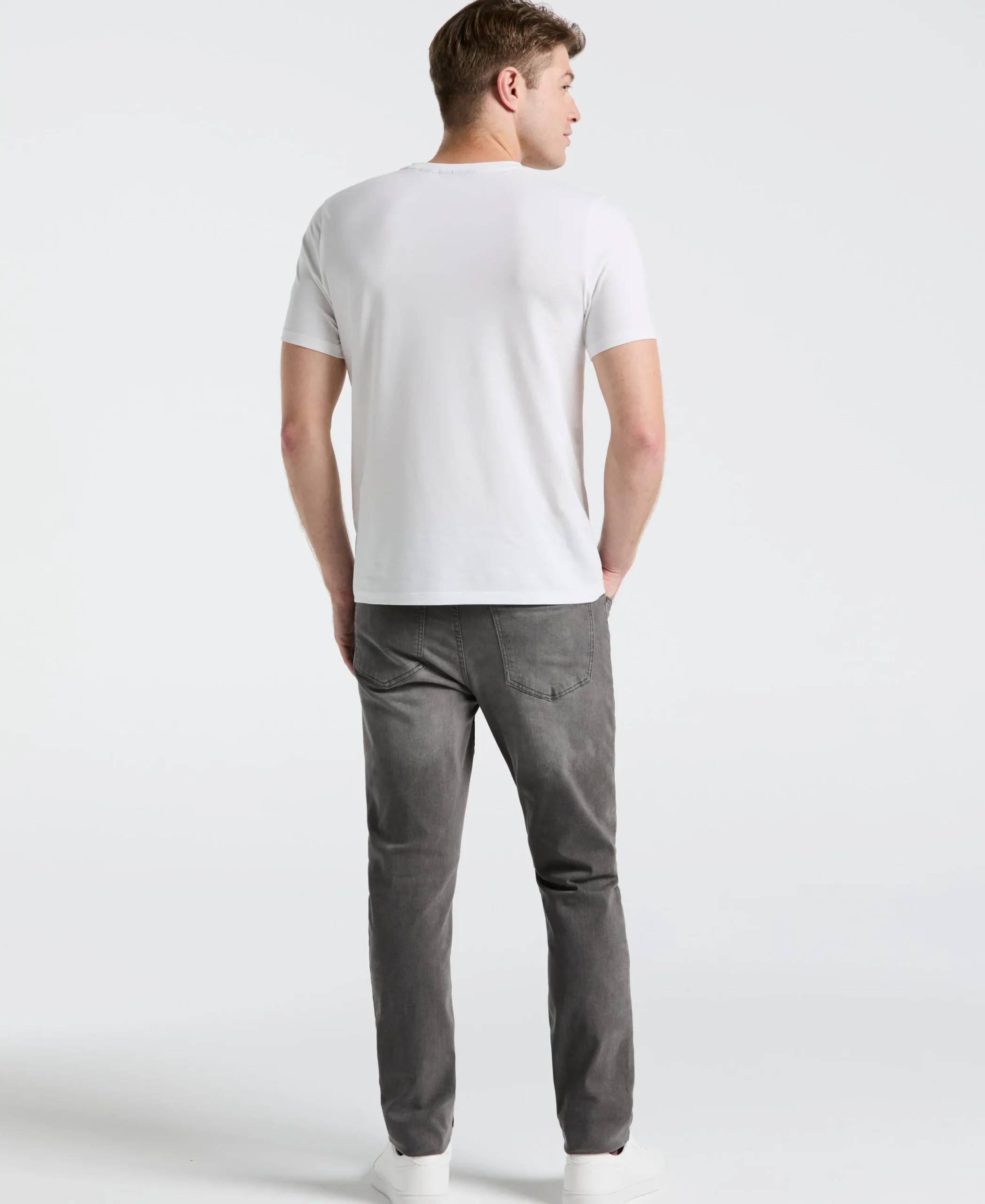 Slim Fit Light Wash Gray 5-Pocket Denim Pant