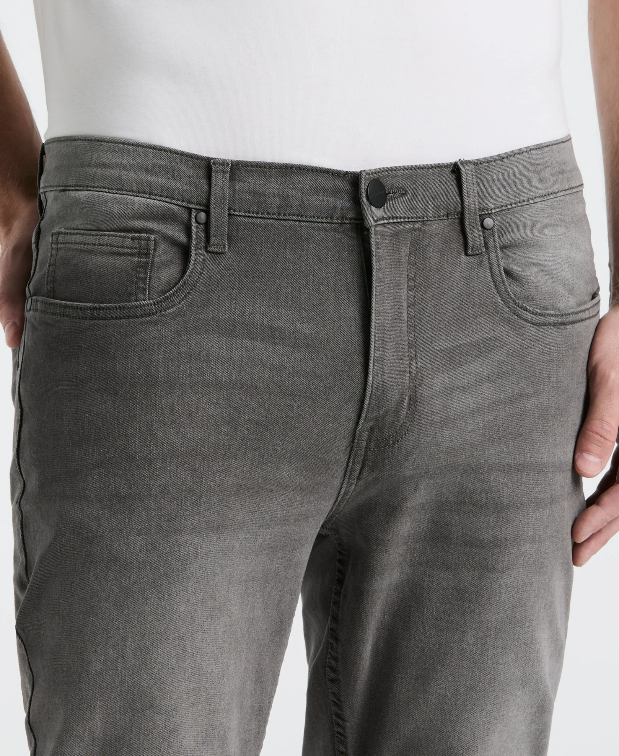 Slim Fit Light Wash Gray 5-Pocket Denim Pant