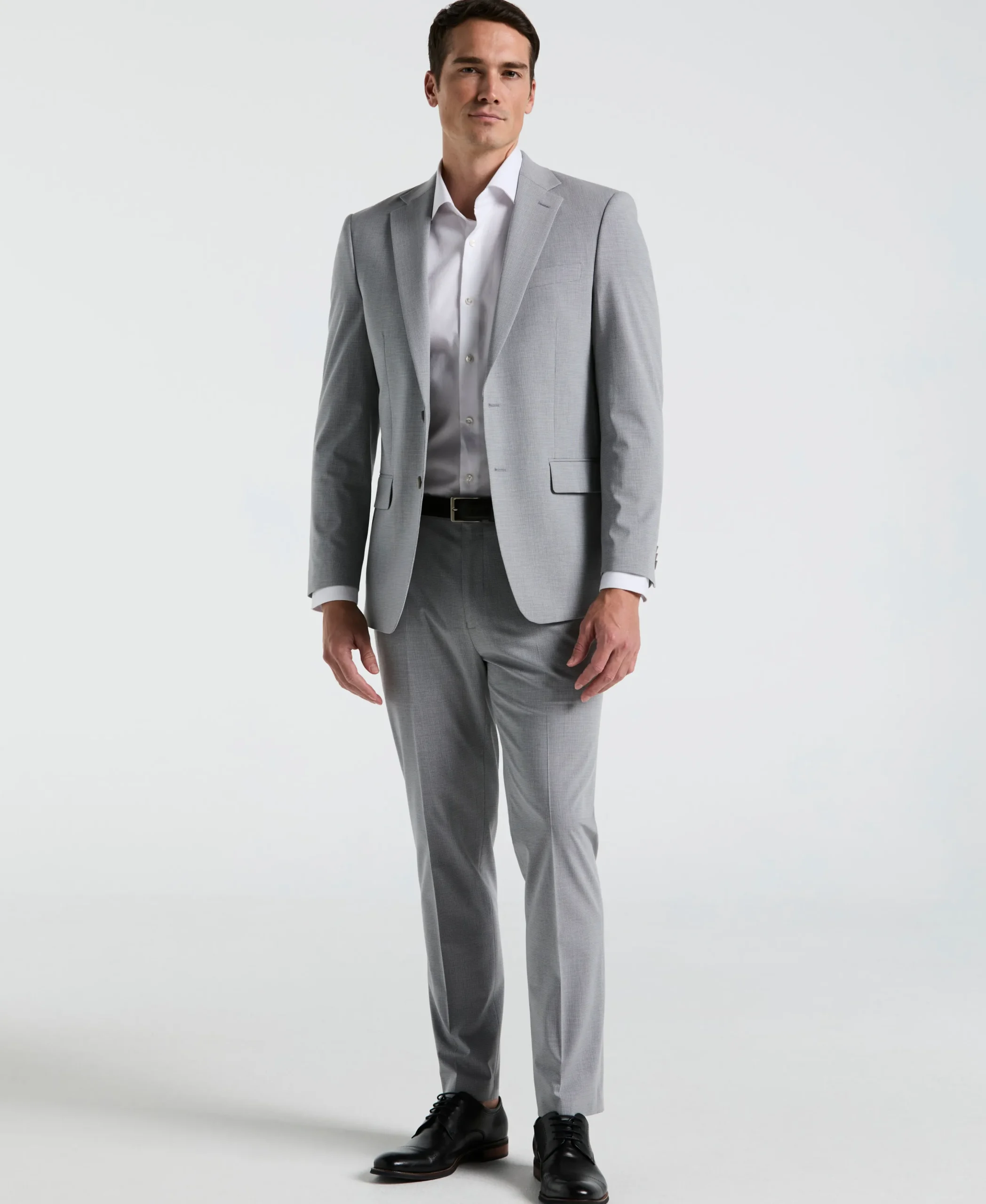 Slim Fit Mini Grid Pattern Suit Jacket