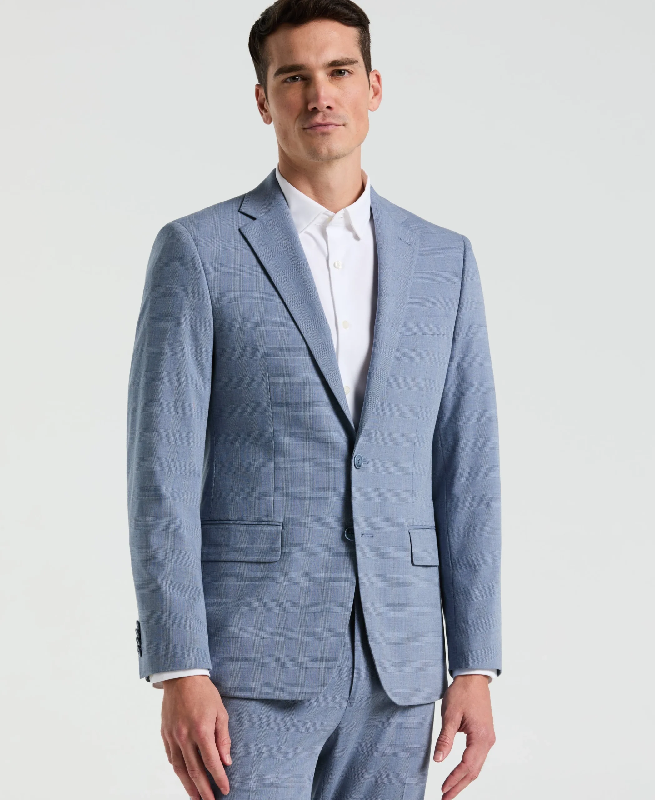 Slim Fit Plaid Print Suit Jacket
