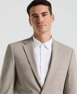 Slim Fit Plaid Print Suit Jacket