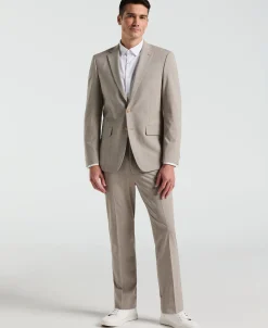 Slim Fit Plaid Print Suit Jacket