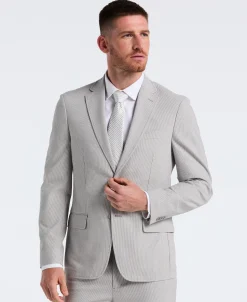 Slim Fit Seersucker Stripe Suit Jacket