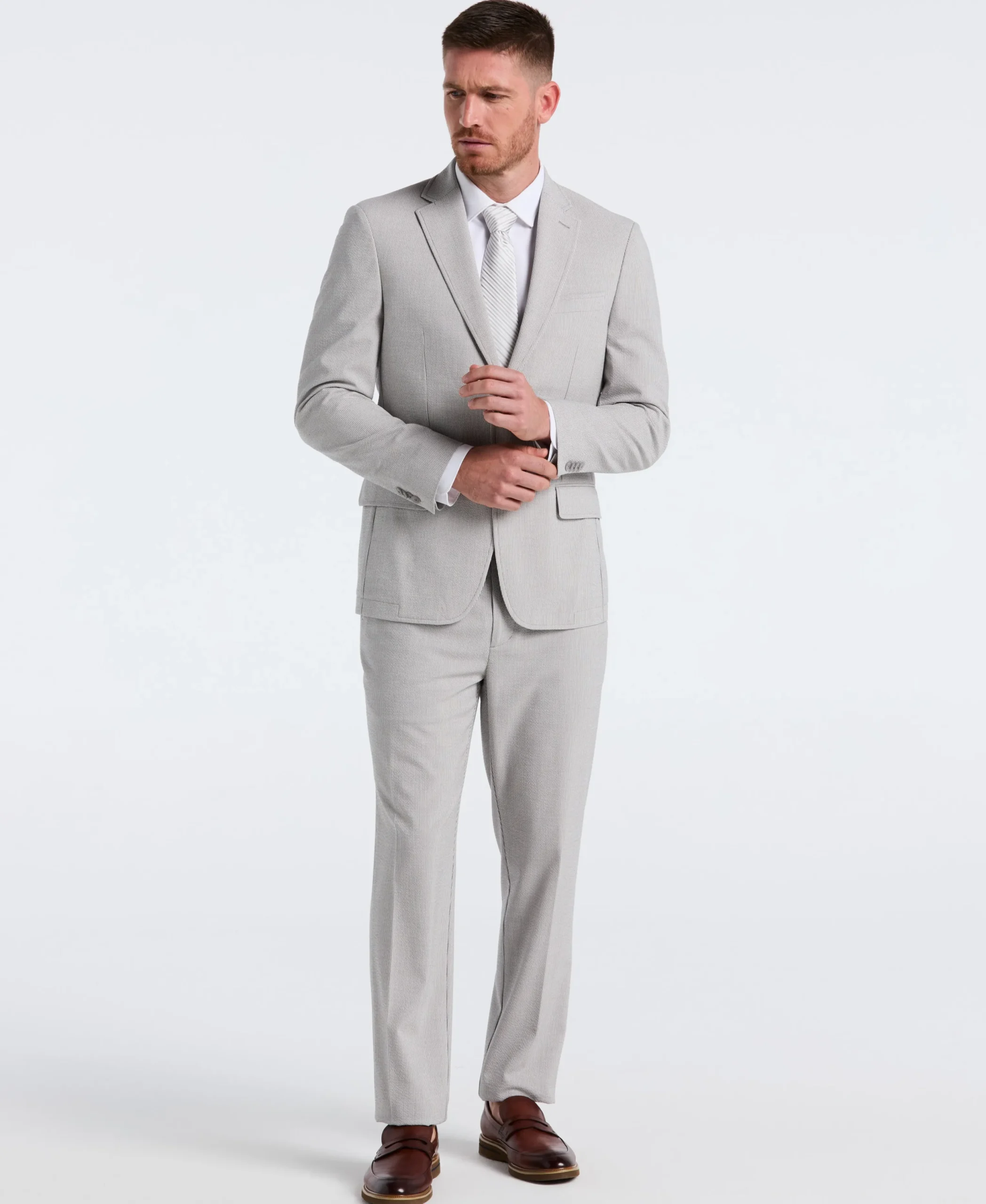 Slim Fit Seersucker Stripe Suit Jacket