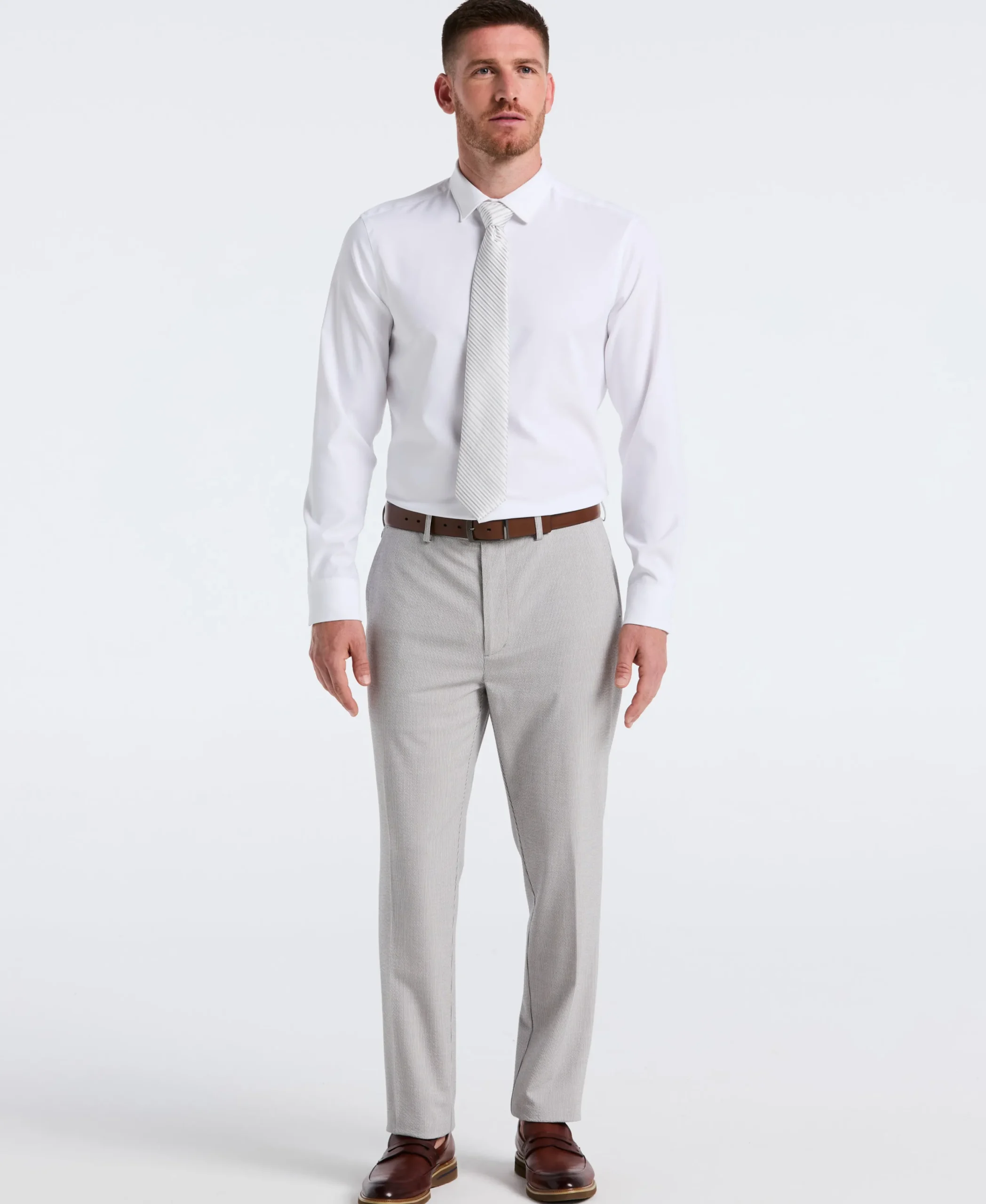 Slim Fit Seersucker Stripe Suit Pant