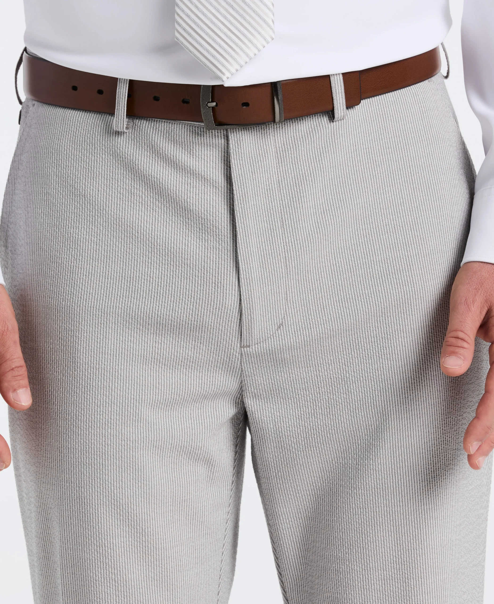 Slim Fit Seersucker Stripe Suit Pant