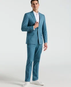 Slim Fit Solid Cotton Blend Suit Jacket