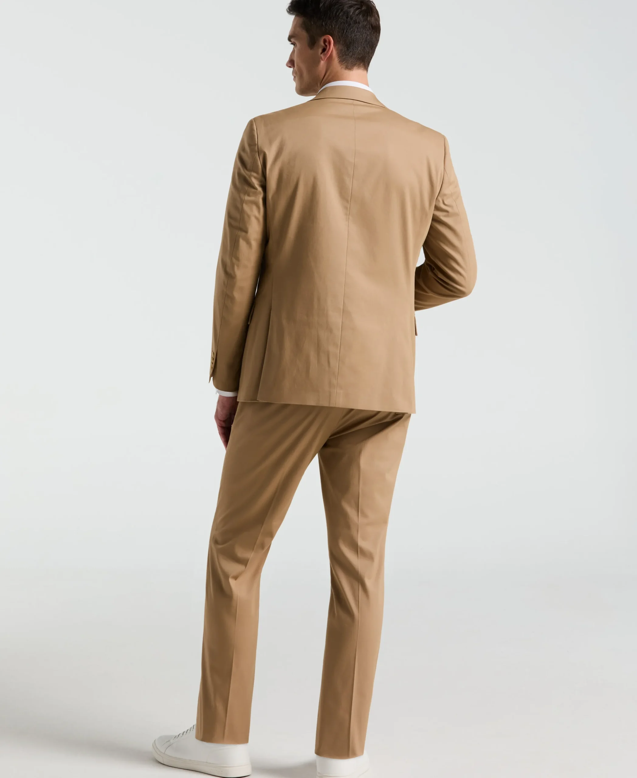 Slim Fit Solid Cotton Blend Suit Pant