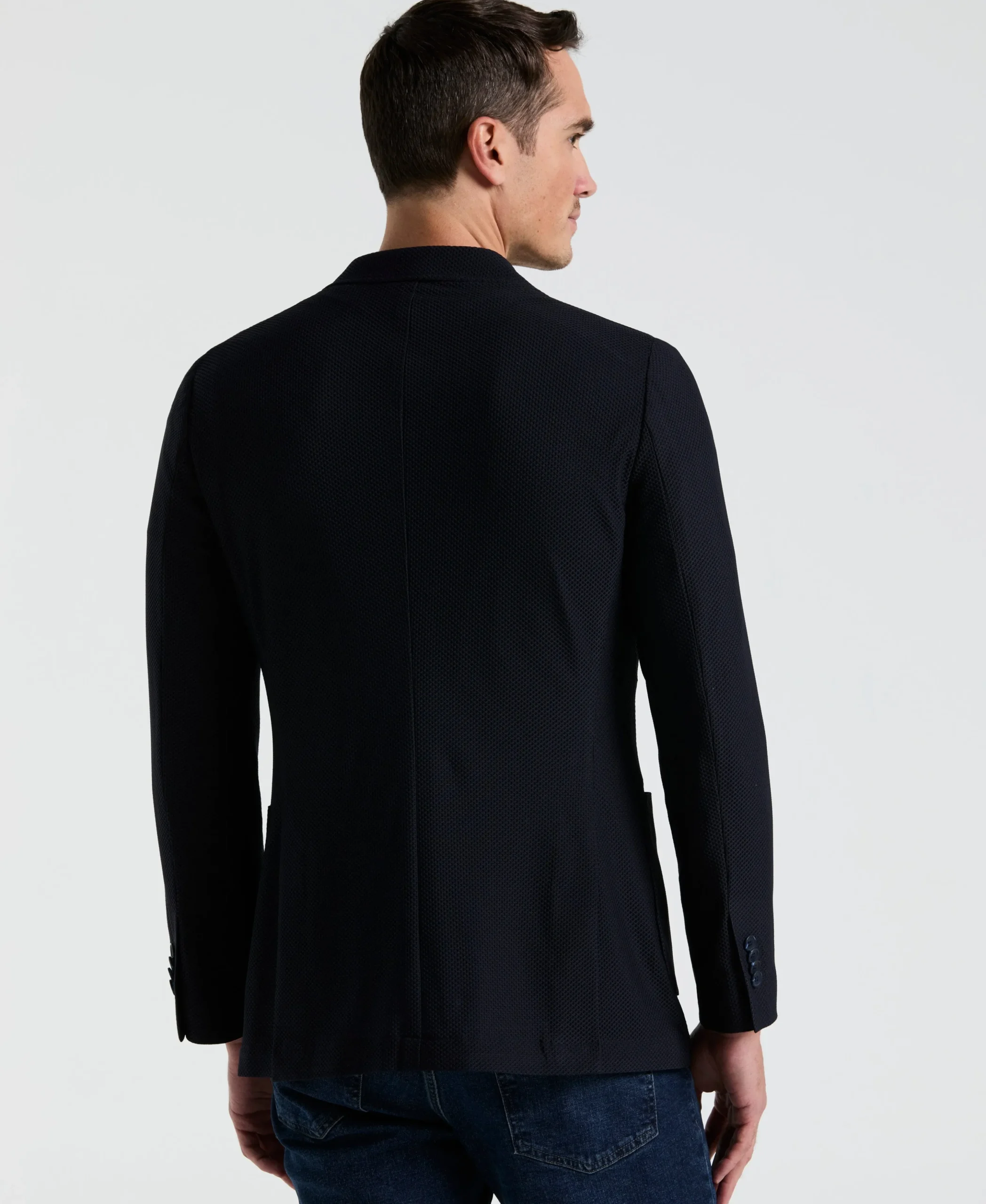 Slim Fit Solid Knit Blazer
