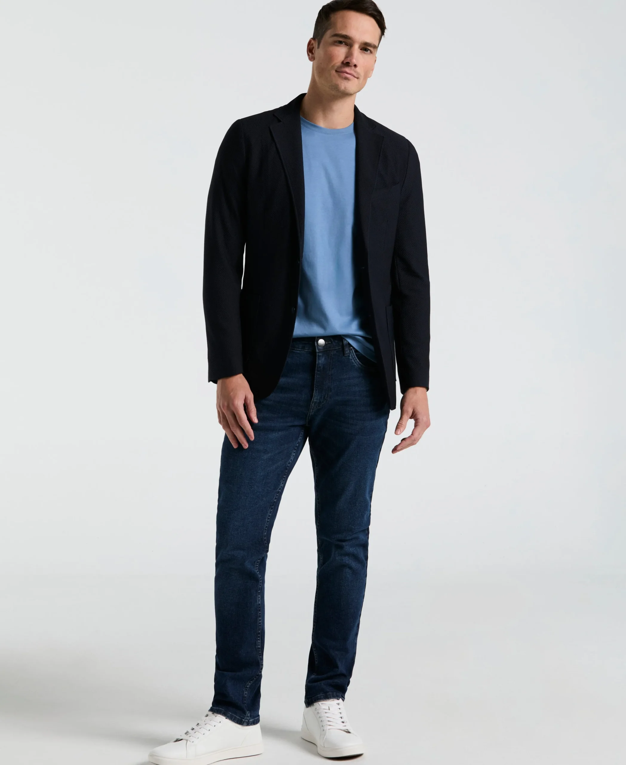 Slim Fit Solid Knit Blazer