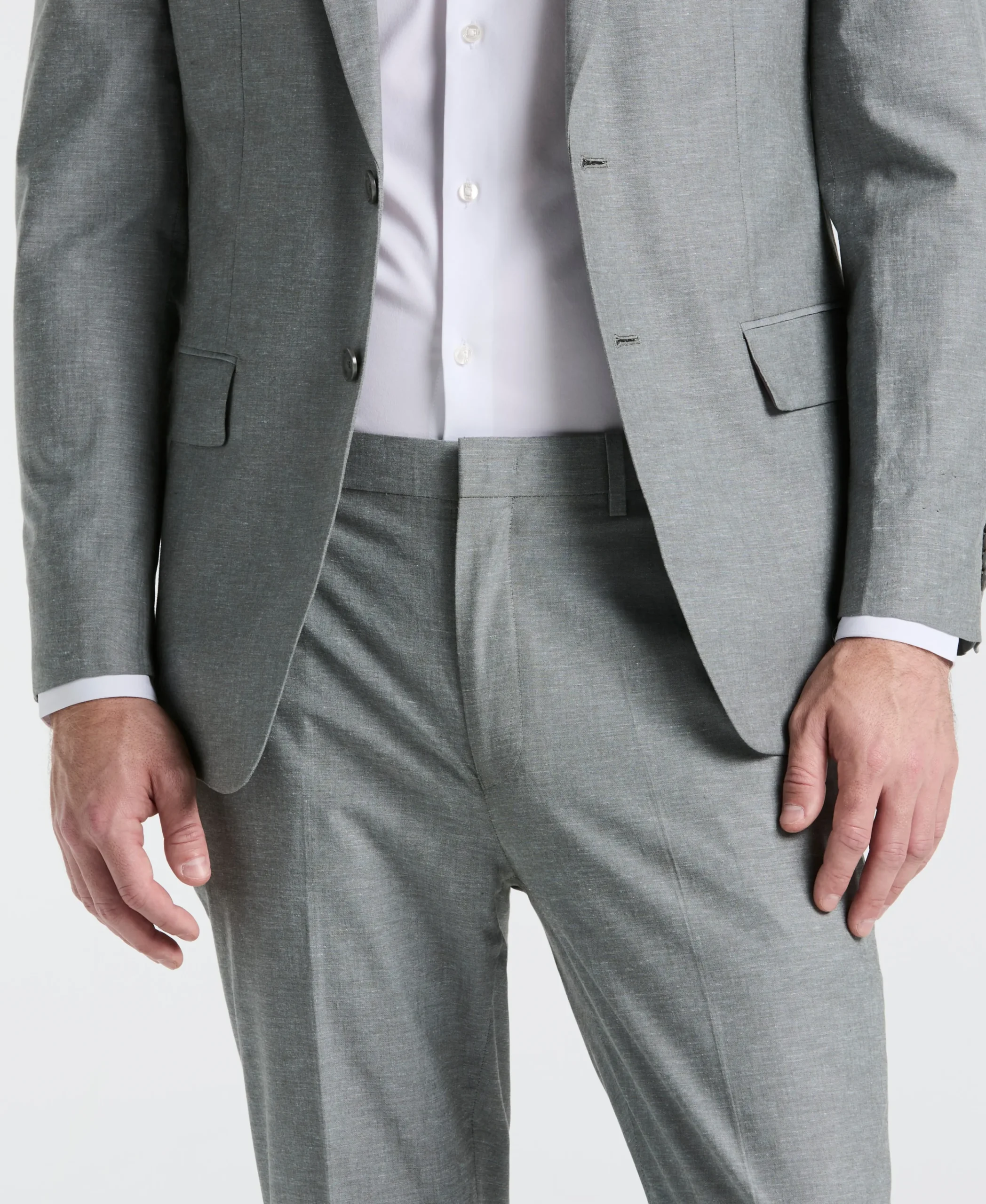 Slim Fit Solid Linen Blend Suit Jacket