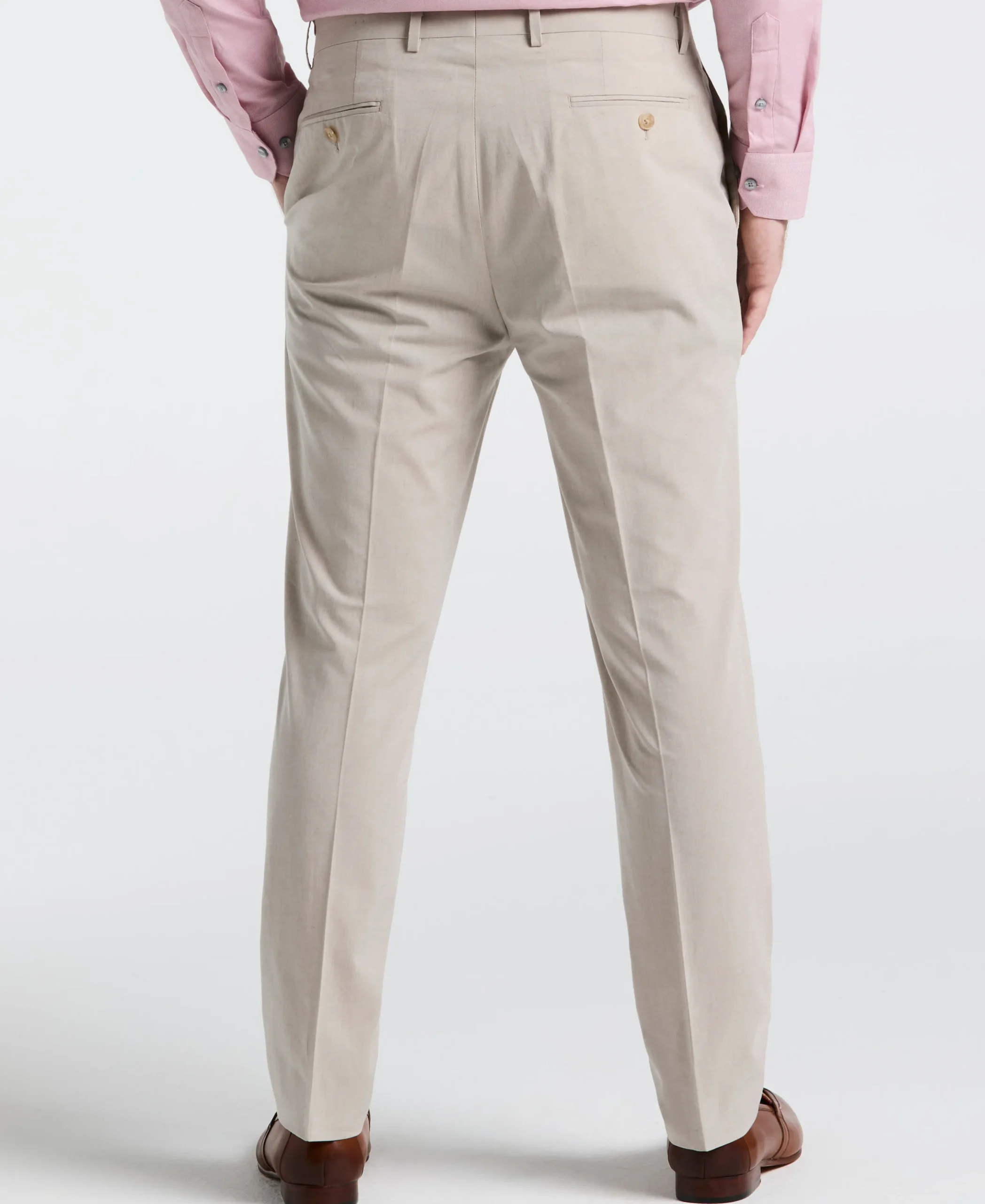 Slim Fit Solid Linen Blend Pant