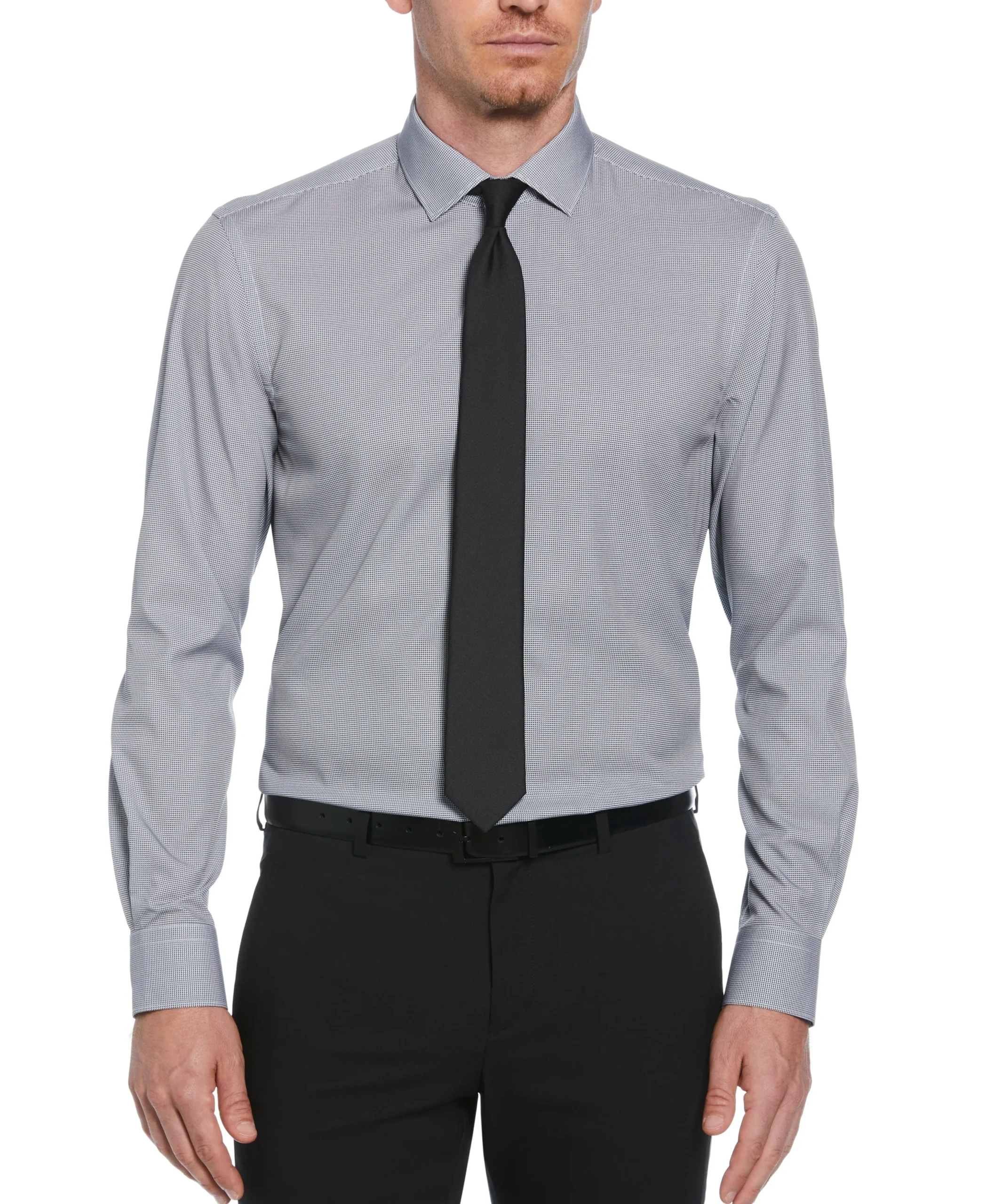 Slim Fit Stretch Houndstooth Dress Shirt