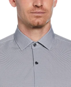 Slim Fit Stretch Houndstooth Dress Shirt