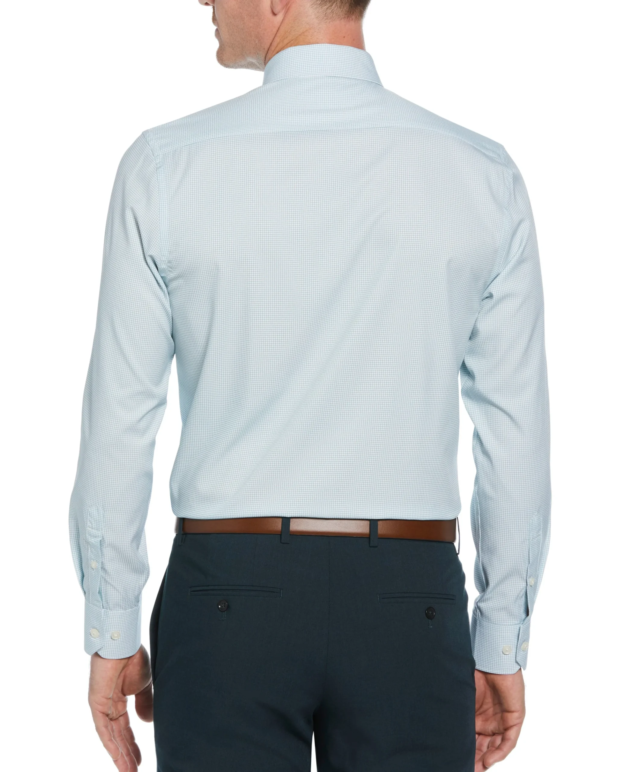 Slim Fit Stretch Small Check Dress Shirt