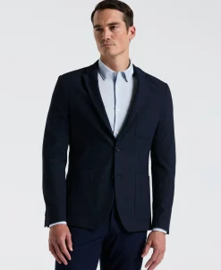 Slim Fit Textured Plaid Sport Jacket