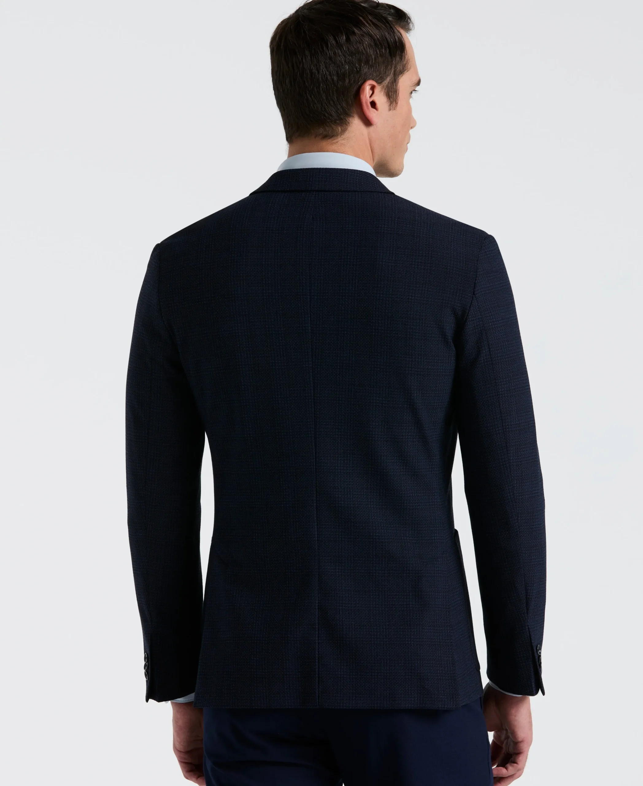 Slim Fit Textured Plaid Sport Jacket