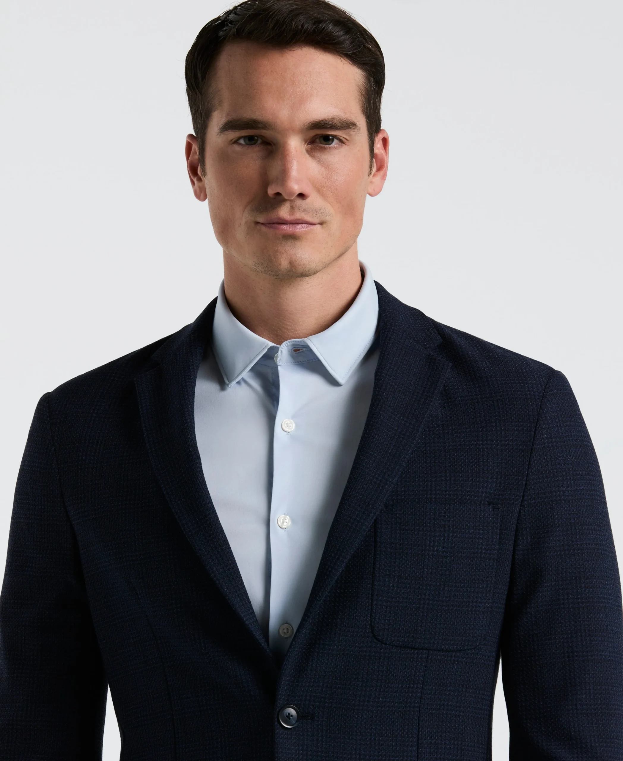 Slim Fit Textured Plaid Sport Jacket