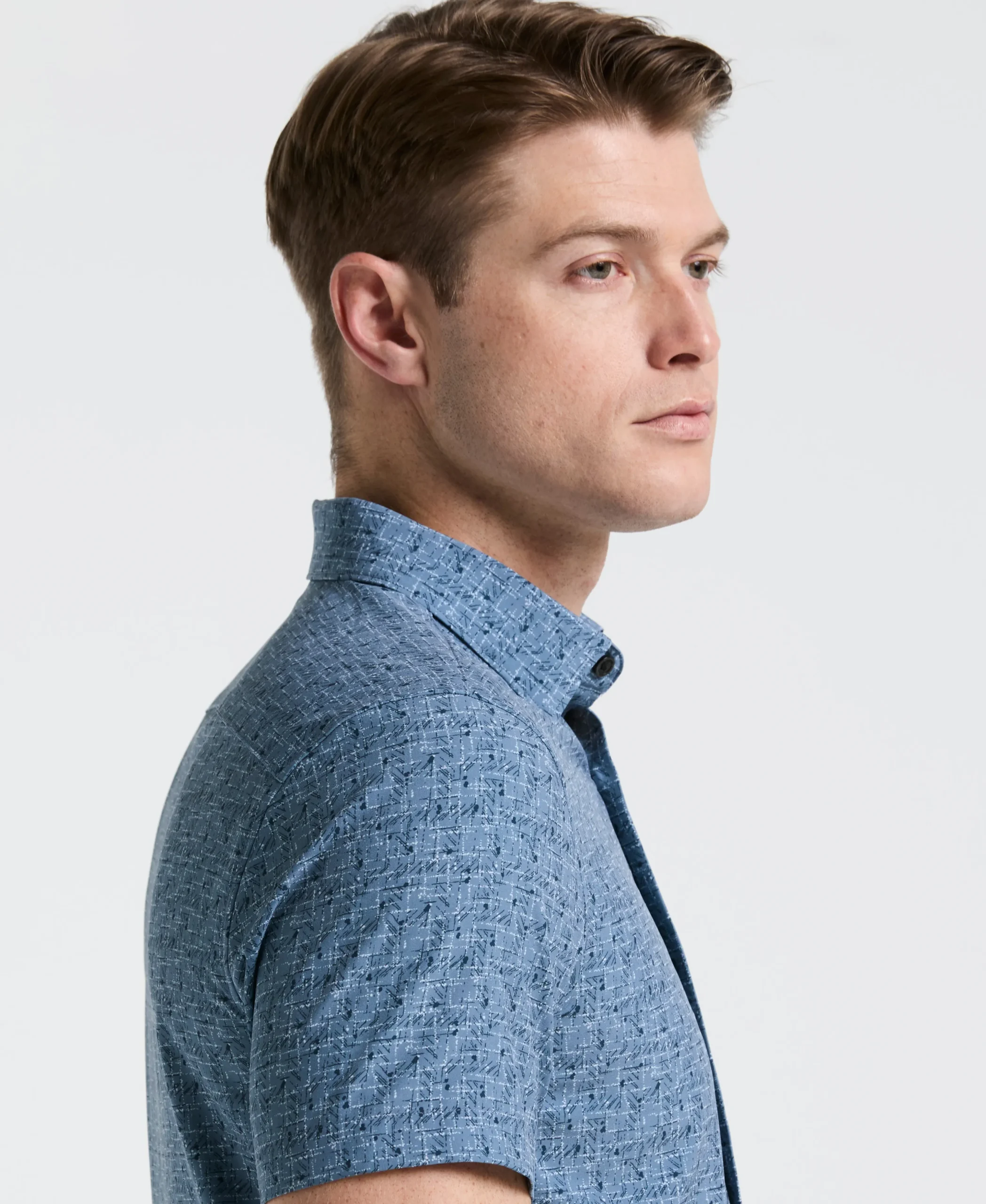 Slim Fit Textured Print Shirt