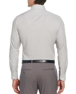 Slim Fit Total Stretch Square Microprint Dress Shirt