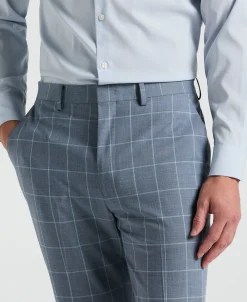 Slim Fit Windowpane Pattern Suit Pant