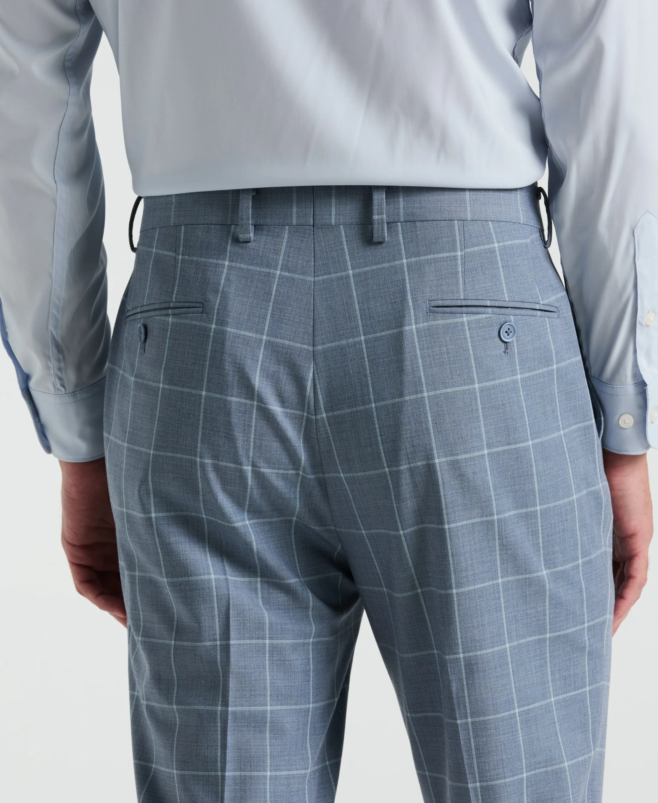 Slim Fit Windowpane Pattern Suit Pant