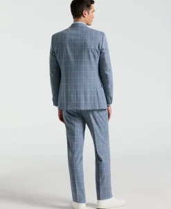 Slim Fit Windowpane Pattern Suit Pant