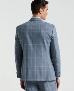 Slim Fit Windowpane Pattern Suit Jacket