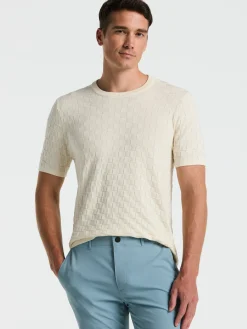 Square Pattern Crew Neck Sweater Tee