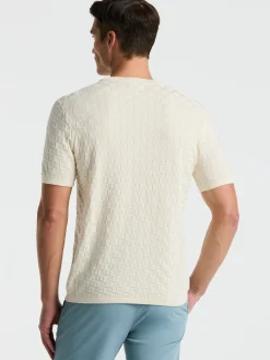 Square Pattern Crew Neck Sweater Tee