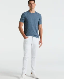 Square Pattern Crew Neck Sweater Tee