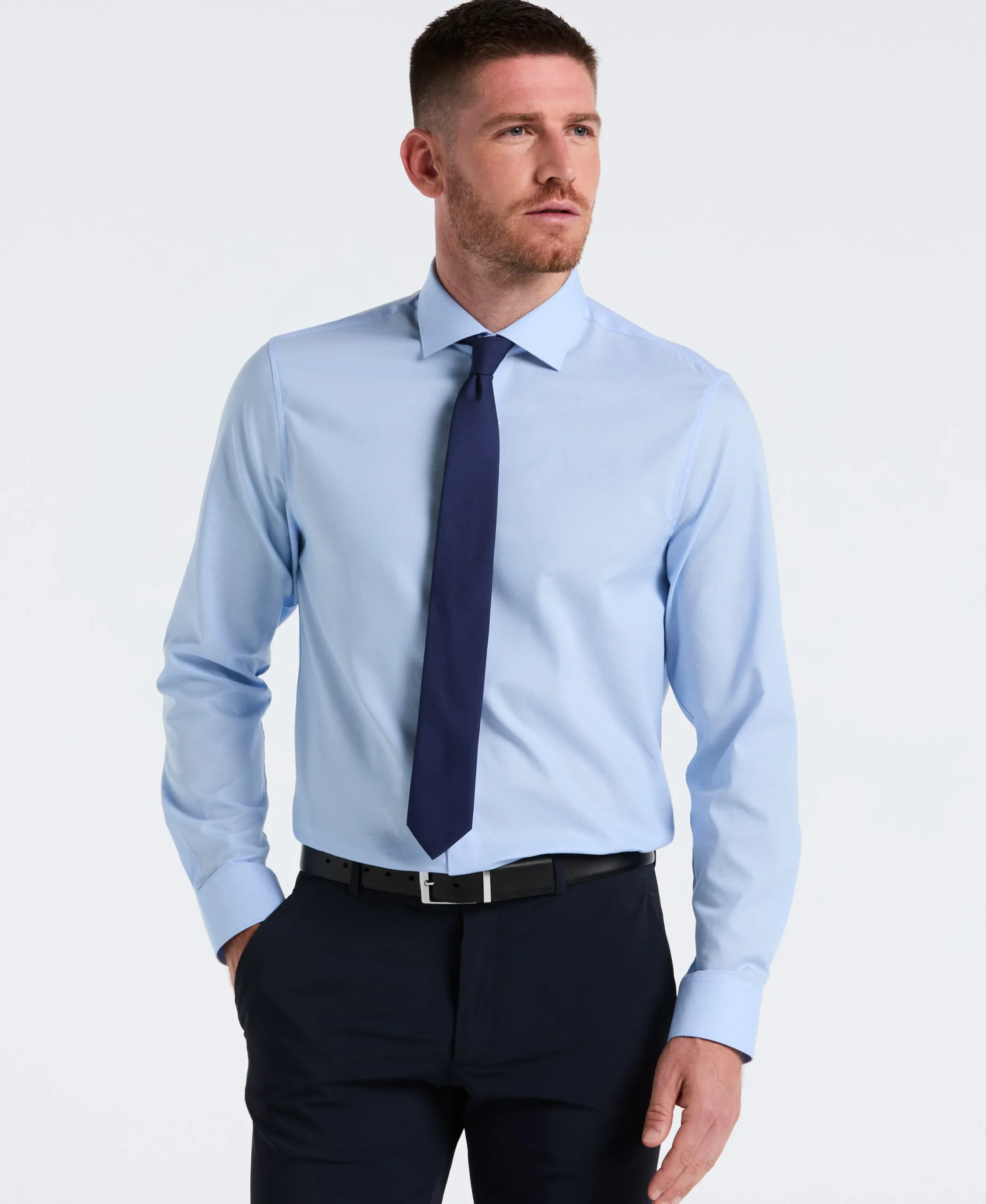 Stretch Micro Geo Print Dress Shirt