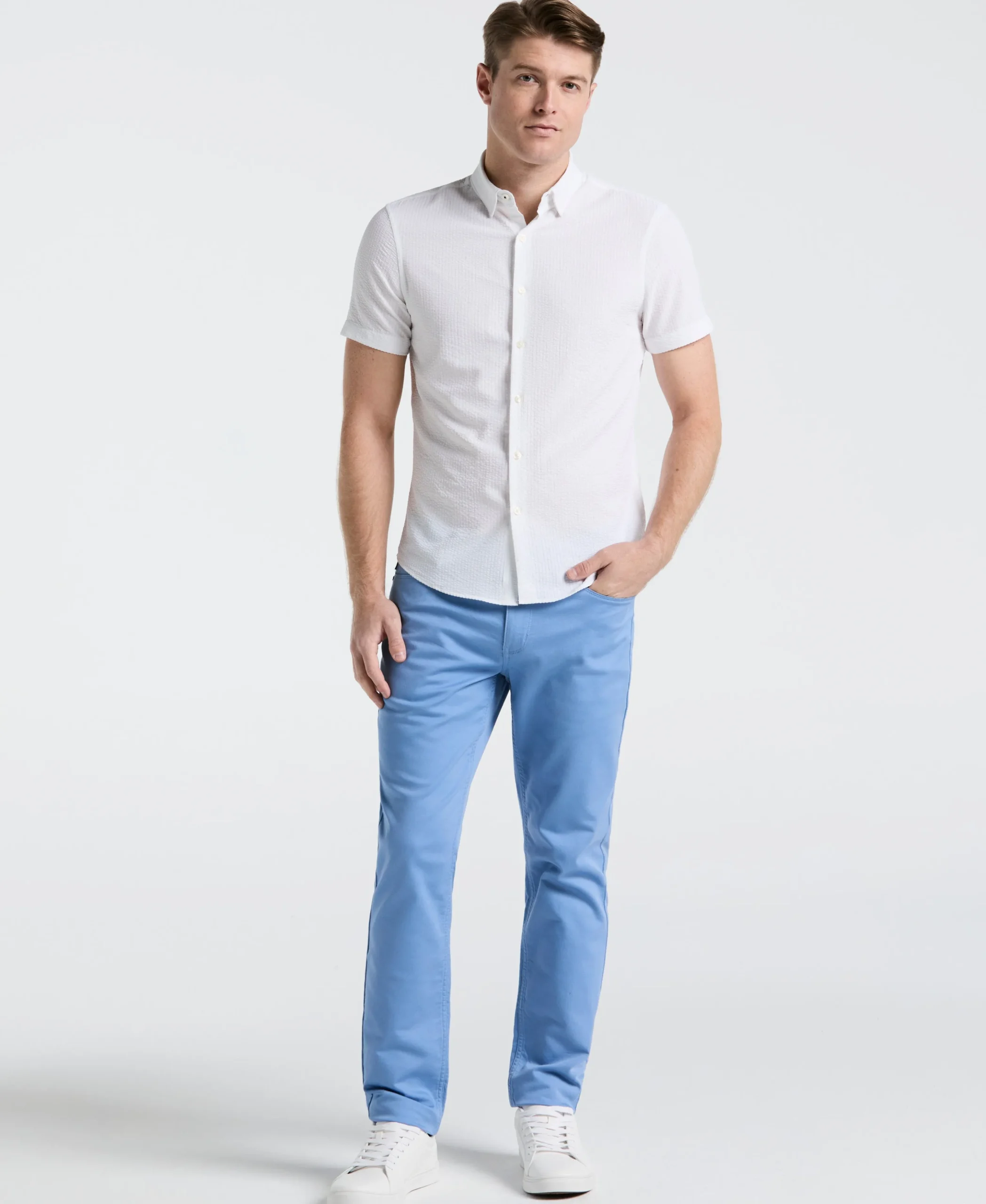 Stretch Seersucker Slim Fit Shirt