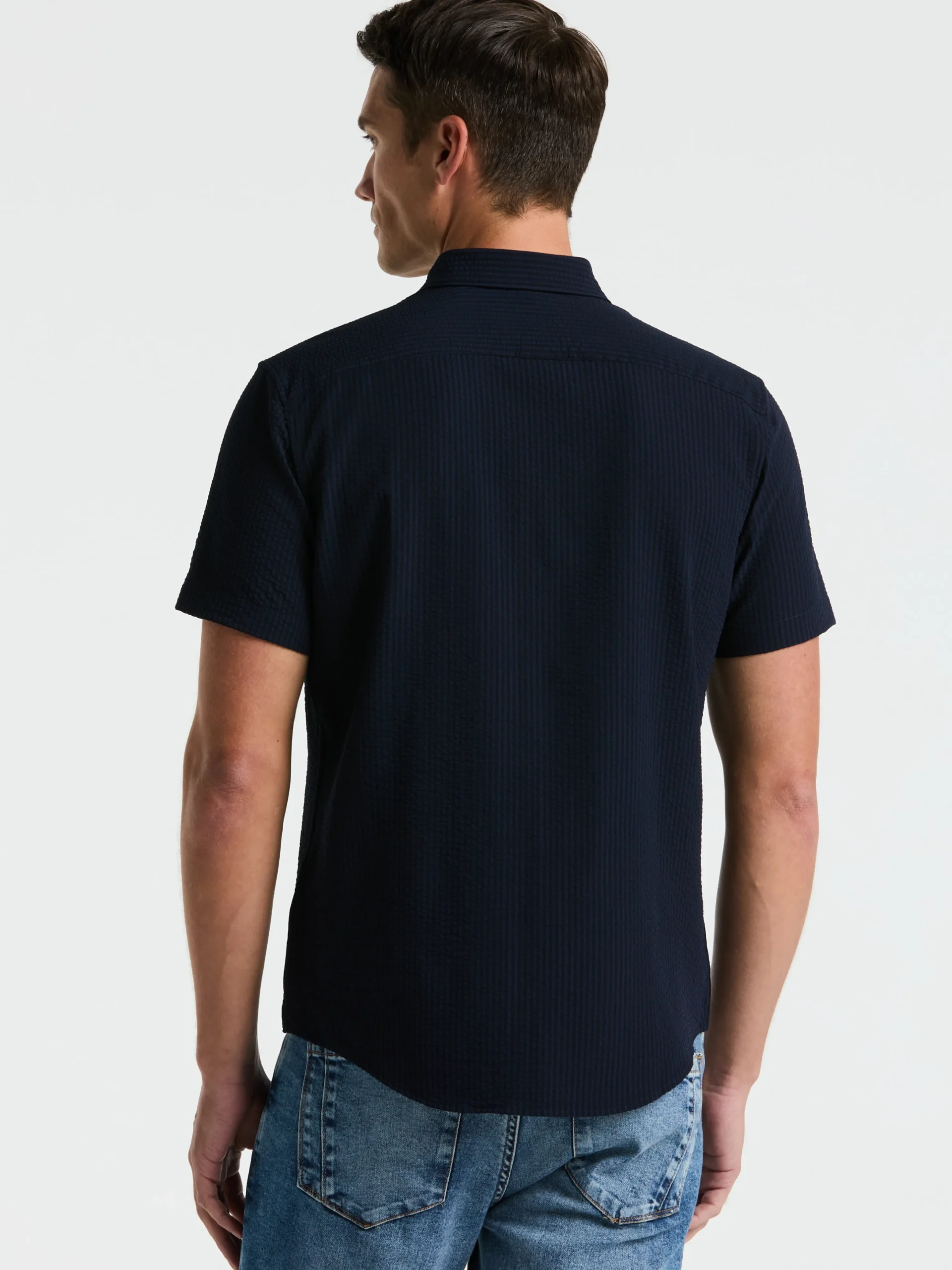 Stretch Seersucker Slim Fit Shirt