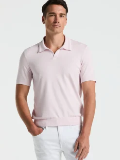 Tech Knit Open Collar Tipped Sweater Polo