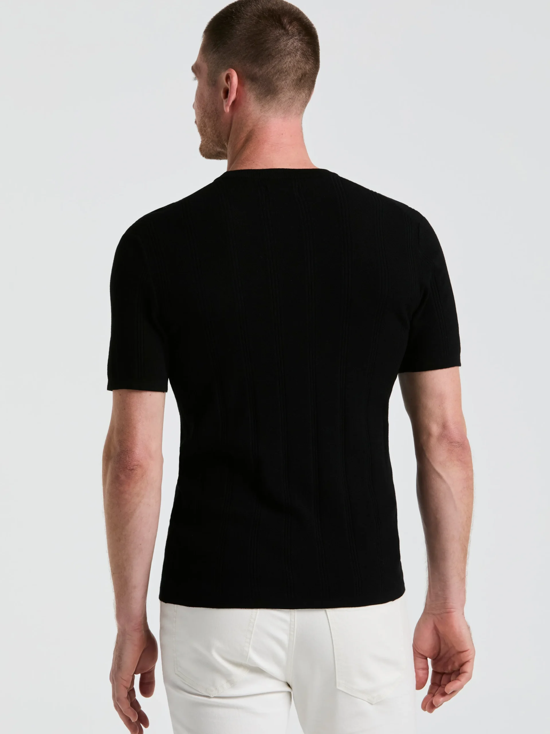 Tech Knit Striped Crew Neck Shirt