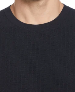 Tech Knit Vertical Ribbed Sweater Tee